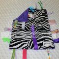 Zebra Taggie Blanket with Soother Clip