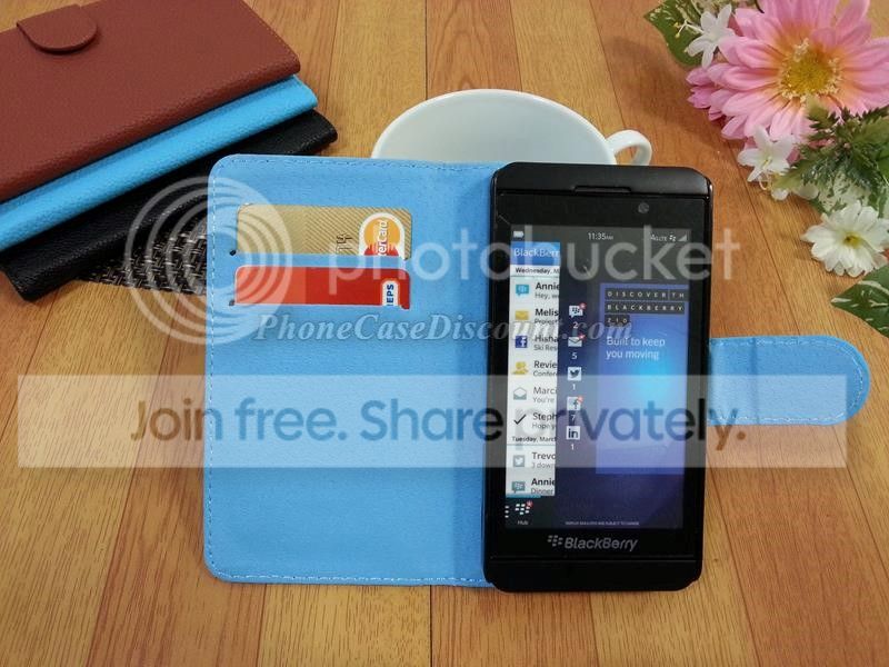blackberry leather wallet cover Case