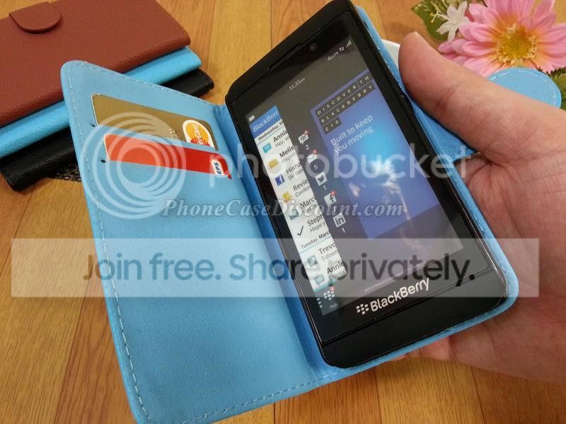 blackberry leather wallet cover Case