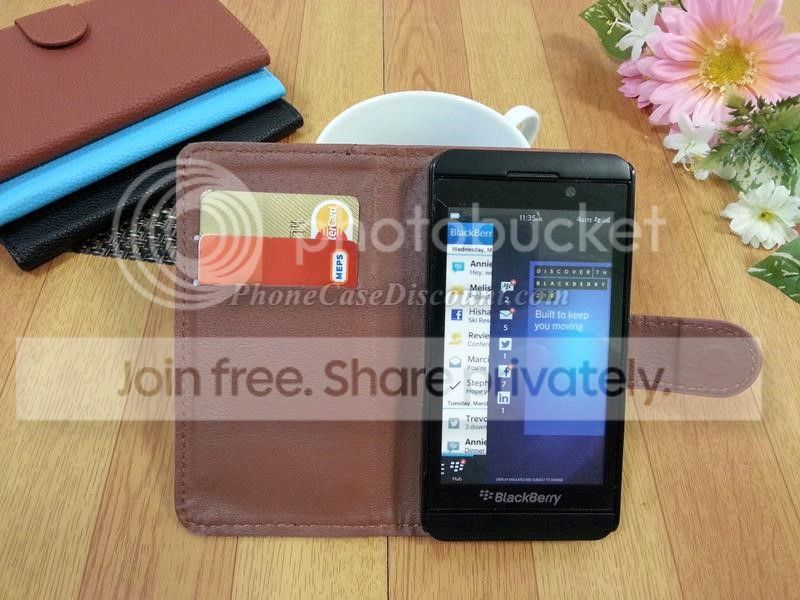 blackberry leather wallet cover Case