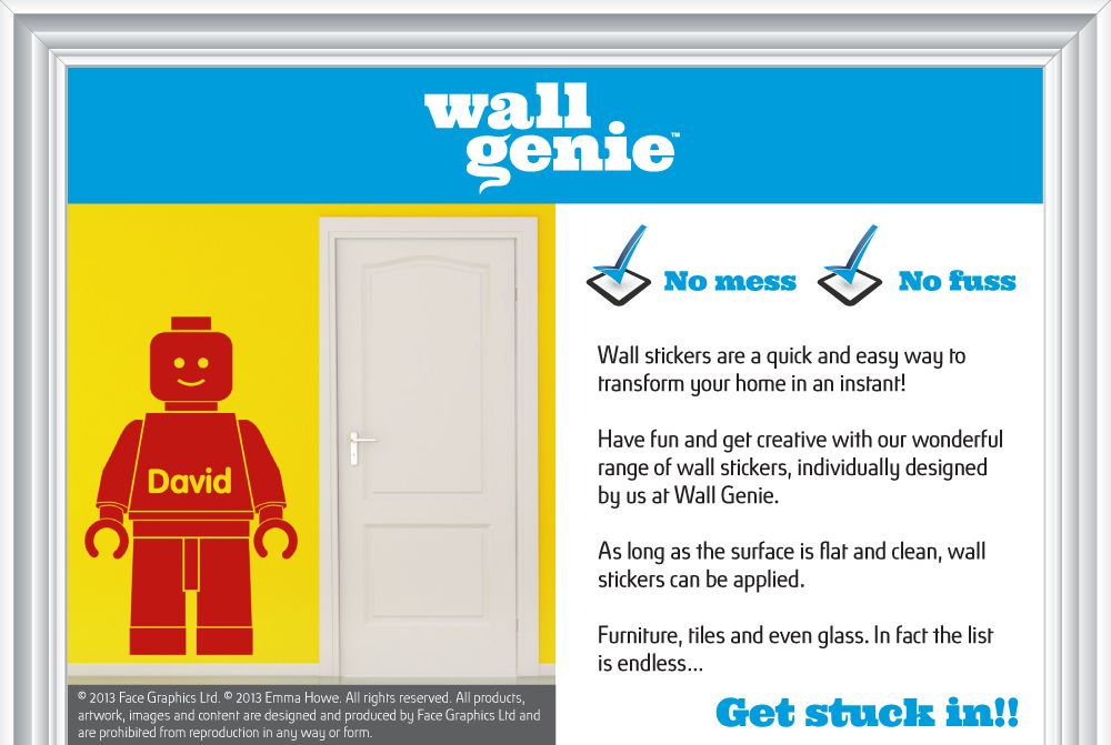 Lego Wall Sticker Personalised 2 sizes 18 colour choices eBay