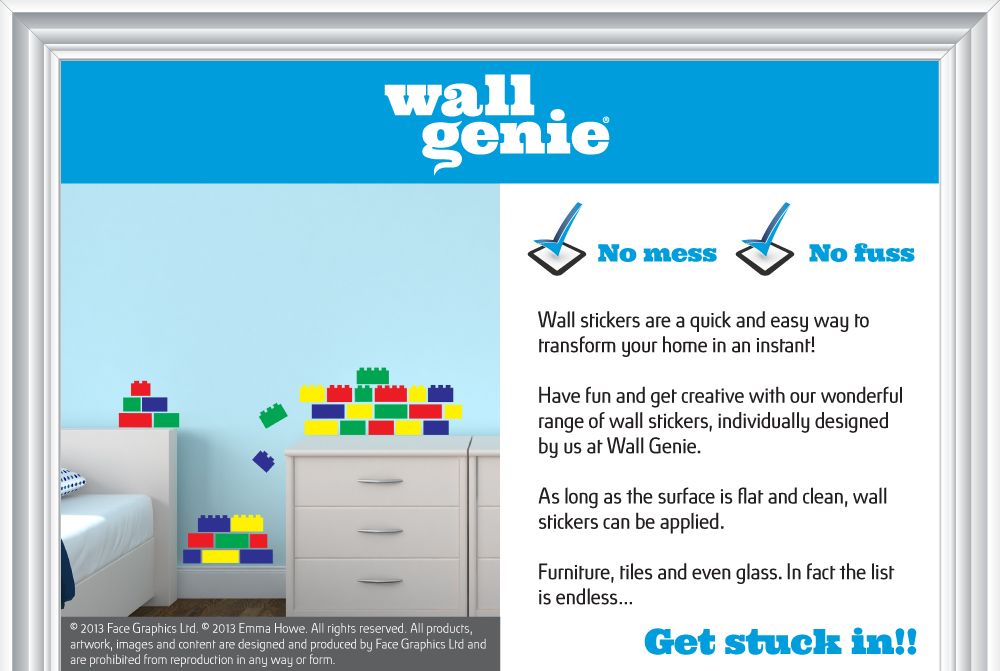 Lego Bricks x 36 Wall Sticker Pack Decal Transfer Blocks Decoration Bedroom