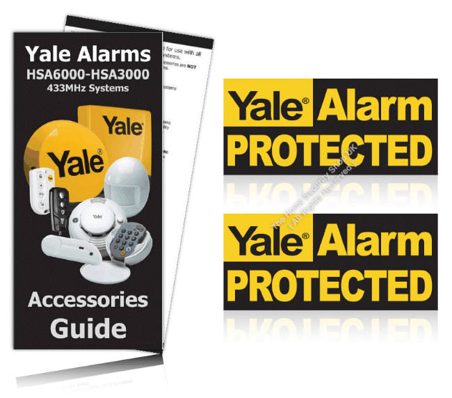 Yale Alarm Window Warning Stickers PACK OF 2 OFFICIAL ALARM STICKERS